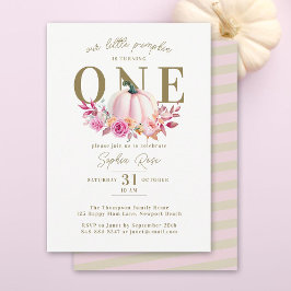 Convite Pequenas Rosas Rosa-Abóbora 1rua Aniversário Legan