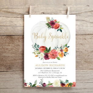 Convite Pequeno abóbora neutro do gênero cai borrifo bebê