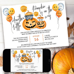 Convite Pequeno Abóbora no Caminho do Halloween Bebê borri