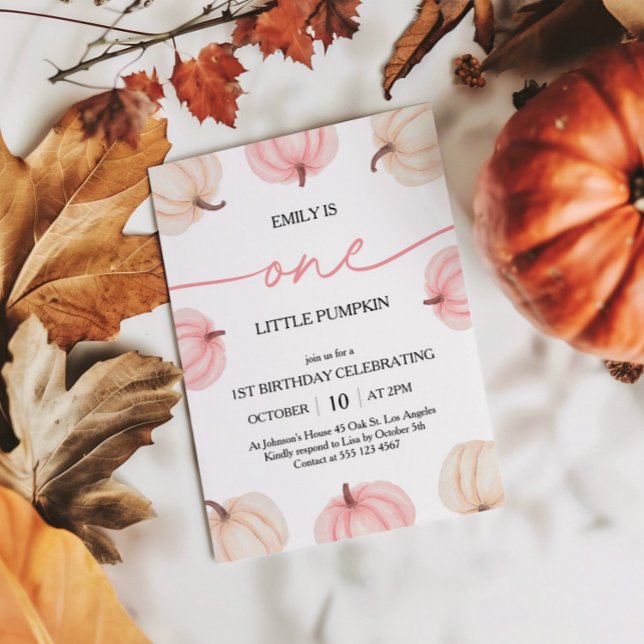 Convite Pequeno Abóbora Transformando Um Aniversário (Criador carregado)