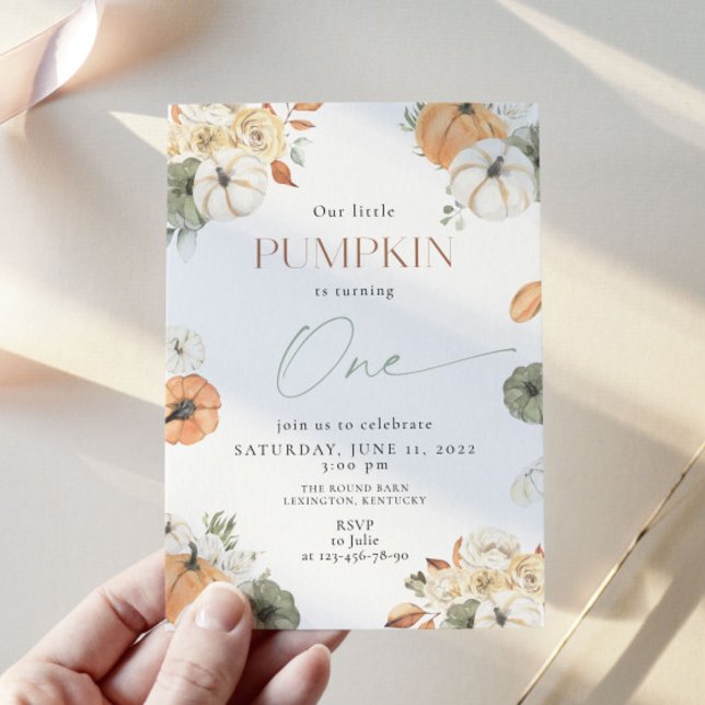 Convite Pequeno Abóbora, Virando Um, primeiro aniversario (Criador carregado)