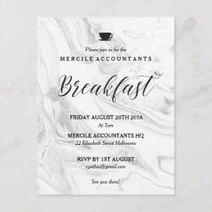 Convite Pequeno almoço marmoreado