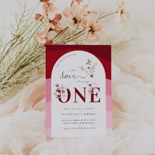 Convite Pequeno Amor de São Valentão   Boho 1º Aniversário