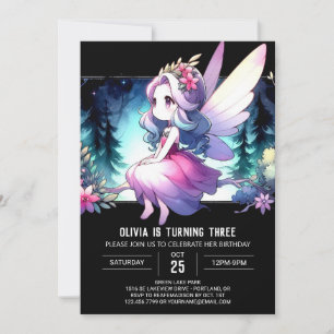 Convite Pequeno aniversário de fada Elegante