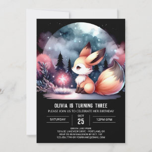 Convite Pequeno aniversário de Raposa Encantada