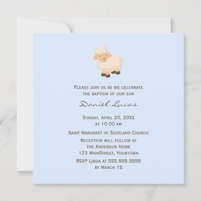 Convite Pequeno Batismo De Lâmpada (Frente)