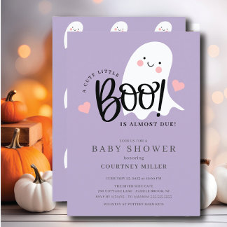 Convite Pequeno Boo Bonito É Quase Chá de fraldas Devido