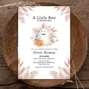 Convite Pequeno Boo Fall Boho Ghost Halloween Chá de frald