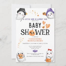 Convite Pequeno Boo Quase Devido Chá de fraldas de Dia das