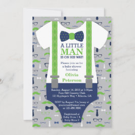 Convite Pequeno Chá de fraldas, Azul, Verde