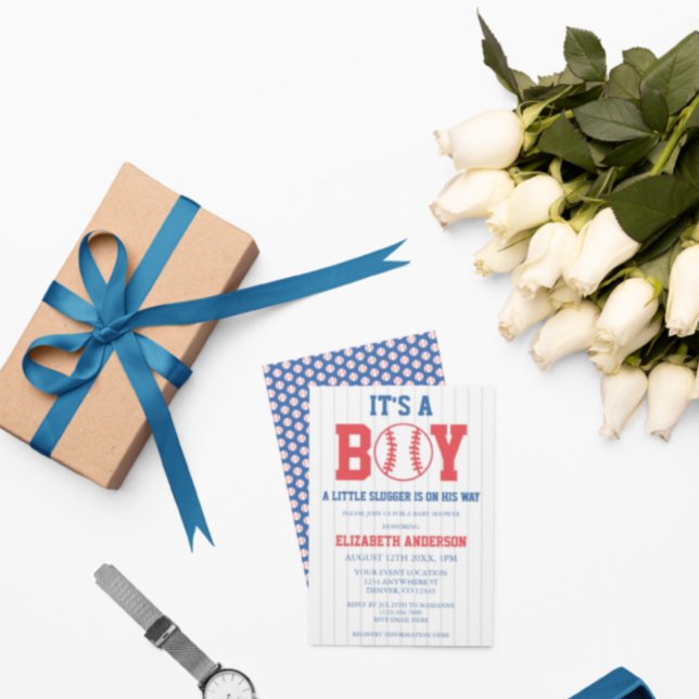 Convite Pequeno Chá de fraldas Baseball Boy (Criador carregado)