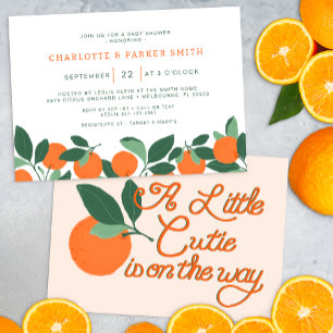 Convite Pequeno Chá de fraldas Citrus Botanical Invitati