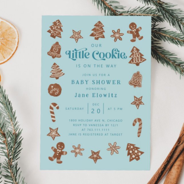 Convite Pequeno Chá de fraldas Cookie Boy (Criador carregado)
