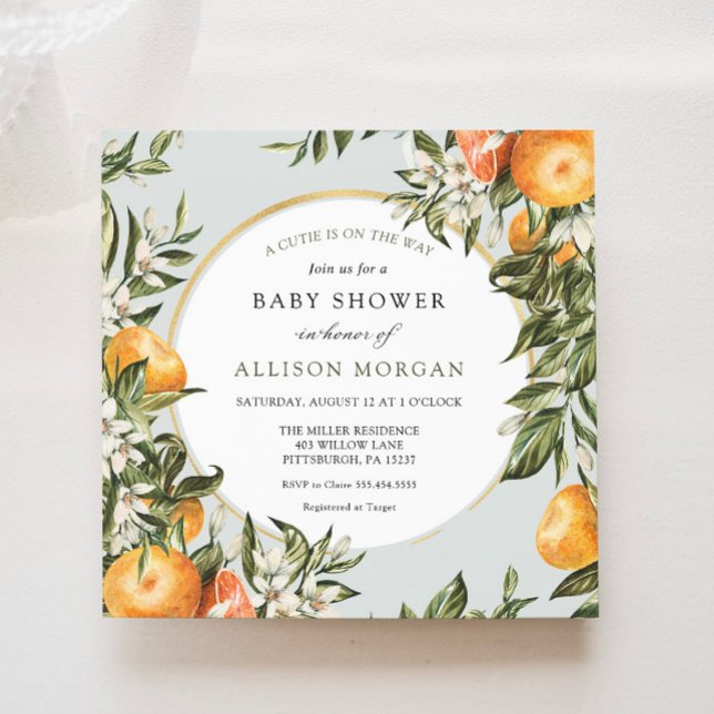 Convite Pequeno Chá de fraldas Cutie (Criador carregado)