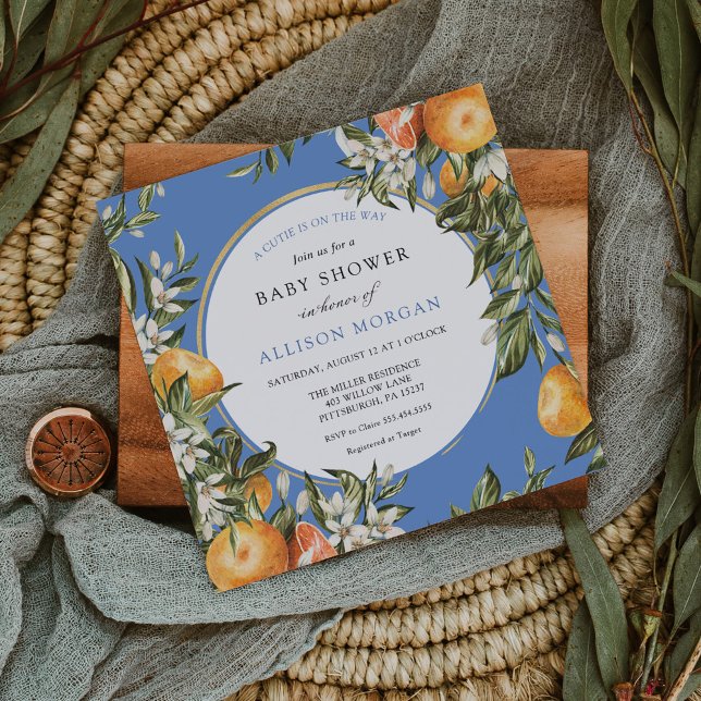 Convite Pequeno Chá de fraldas Cutie (Criador carregado)