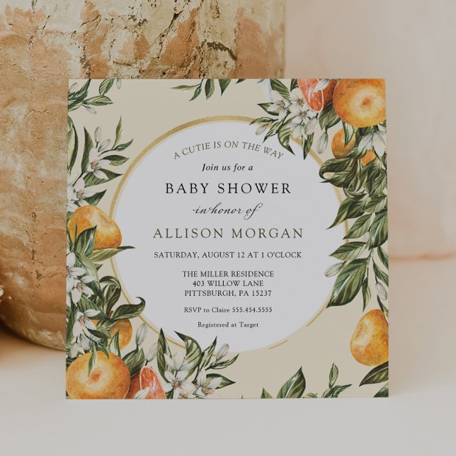 Convite Pequeno Chá de fraldas Cutie (Criador carregado)