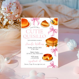 Convite Pequeno Chá de fraldas Cutie Quimillo Rosa Arco