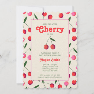 Convite Pequeno Chá de fraldas da Cherry Retro Girl convid