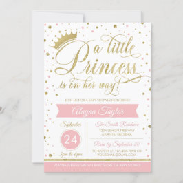 Convite Pequeno Chá de fraldas da Princesa Convide, Faux G