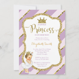 Convite Pequeno Chá de fraldas da Princesa Convide, Faux G