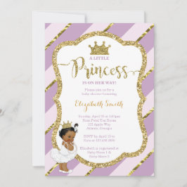 Convite Pequeno Chá de fraldas da Princesa Convide, Faux G