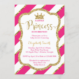 Convite Pequeno Chá de fraldas da Princesa Convide, Faux G