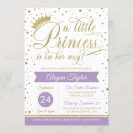 Convite Pequeno Chá de fraldas da Princesa Convide, Faux G