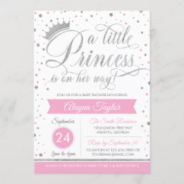 Convite Pequeno Chá de fraldas da Princesa Convide, Faux G