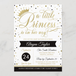 Convite Pequeno Chá de fraldas da Princesa Convide, Faux G