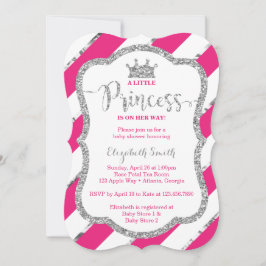 Convite Pequeno Chá de fraldas da Princesa Convide, Faux G