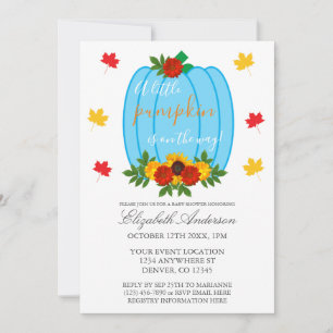 Convite Pequeno Chá de fraldas de Abate de Abóbora