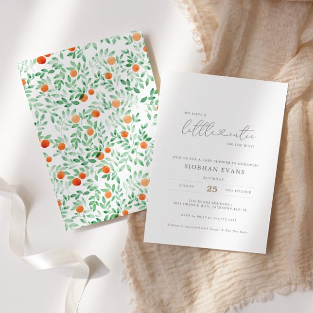 Convite Pequeno Chá de fraldas de Aquarela Moderna (Criador carregado)