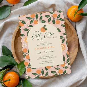 Convite Pequeno Chá de fraldas de Citros de Laranja Cutie