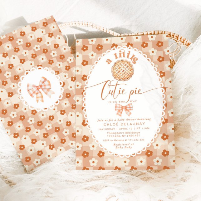 Convite Pequeno chá de fraldas de colar de colar de tarte (Criador carregado)