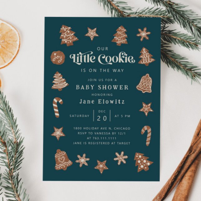 Convite Pequeno Chá de fraldas de Cookie Sexo Neutro (Criador carregado)