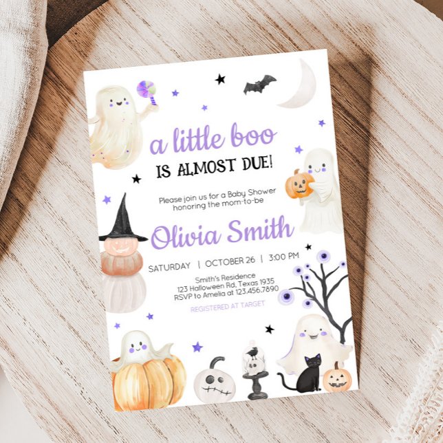 Convite Pequeno Chá de fraldas de Halloween (A Little Boo Baby Shower Invitation
)