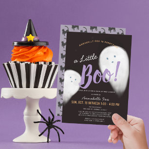 Convite Pequeno Chá de fraldas de Halloween de Boo Ghost