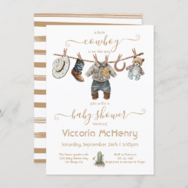 Convite Pequeno Chá de fraldas de linha de estreia do bebê