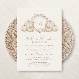 Convite Pequeno Chá de fraldas de Monograma Minimalista de