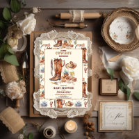 Pequeno Chá de fraldas de Rodeio Ocidental Moderno