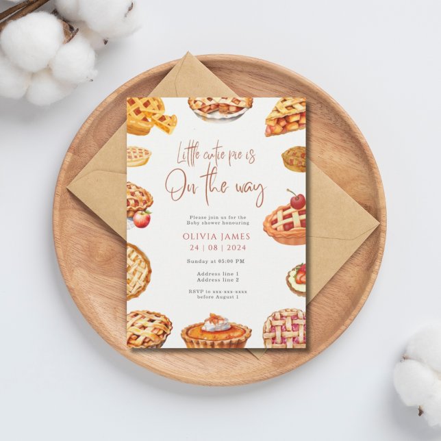 Convite Pequeno chá de fraldas de torta (Criador carregado)