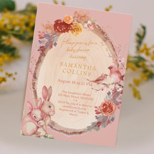 Convite Pequeno Chá de fraldas de Woodland Garota