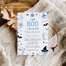 Pequeno Chá de fraldas do Boo Halloween Blue Ghost
