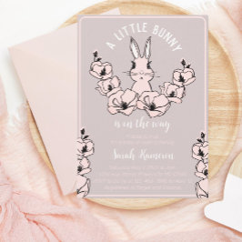 Convite Pequeno Chá de fraldas Floral Cor-de-Rosa Bonito