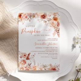 Convite Pequeno Chá de fraldas Floral de Abóbora