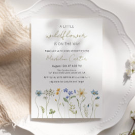 Convite Pequeno Chá de fraldas Floral Minimalista de Flor 