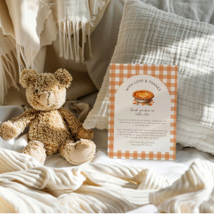 Convite Pequeno Chá de fraldas Pie Fall Pumpkin Gingham