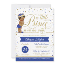 Pequeno Chá de fraldas Príncipe Convide, Faux Glit