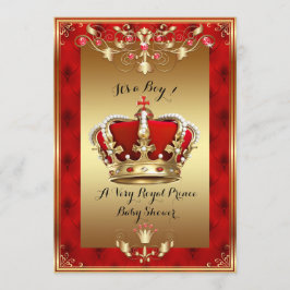 Convite Pequeno Chá de fraldas Príncipe Convite, Ouro, Ver