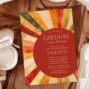 Convite Pequeno Chá de fraldas Sol